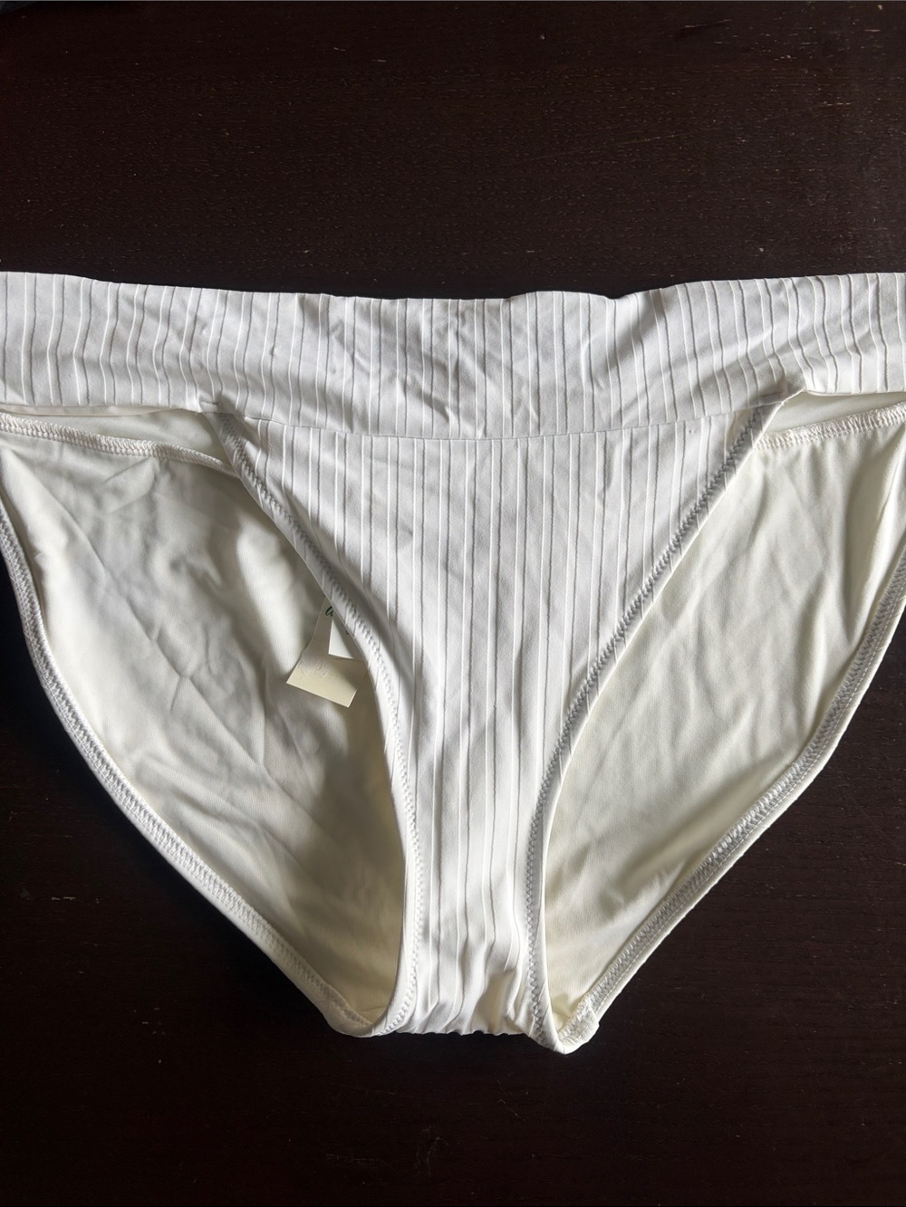 aerie White Ribbed Bikini Bottom